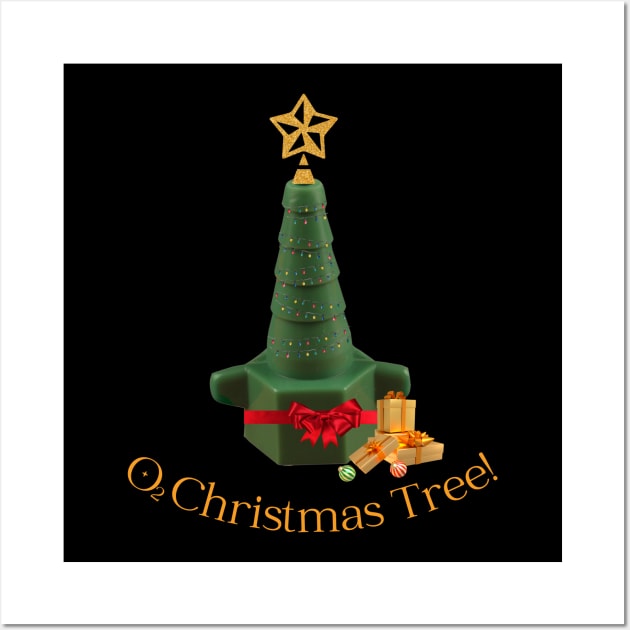 O2 Christmas Tree Funny Respiratory Therapist Nurse RT ICU Wall Art by MalibuSun